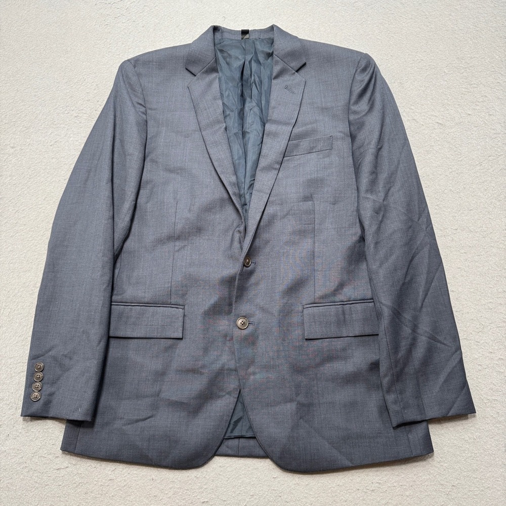 J. Crew Blazer Men's 40R Gray Wool Two-Button Tailored Classic Fit Suit Jacket